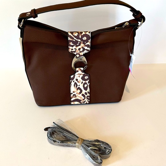 Simply Noelle Large Boho Brown and leopard Bag - Picture 1 of 5
